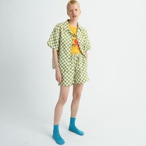 Holiday The Label Olive Checkered Top